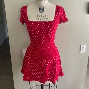 Red polka dot dress from Fred segal